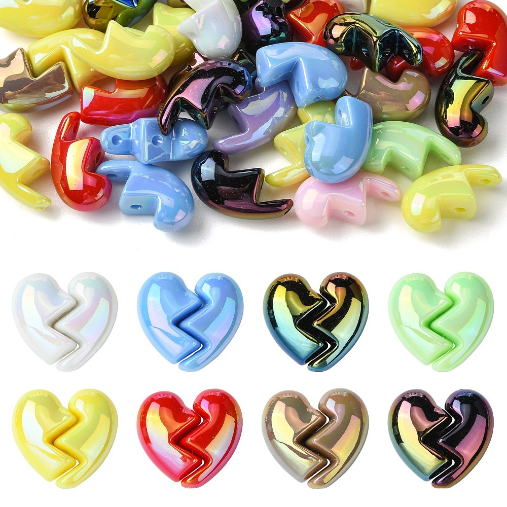 Jewelry Making For Couples - Kitbeads 40x Broken Heart Acrylic Beads