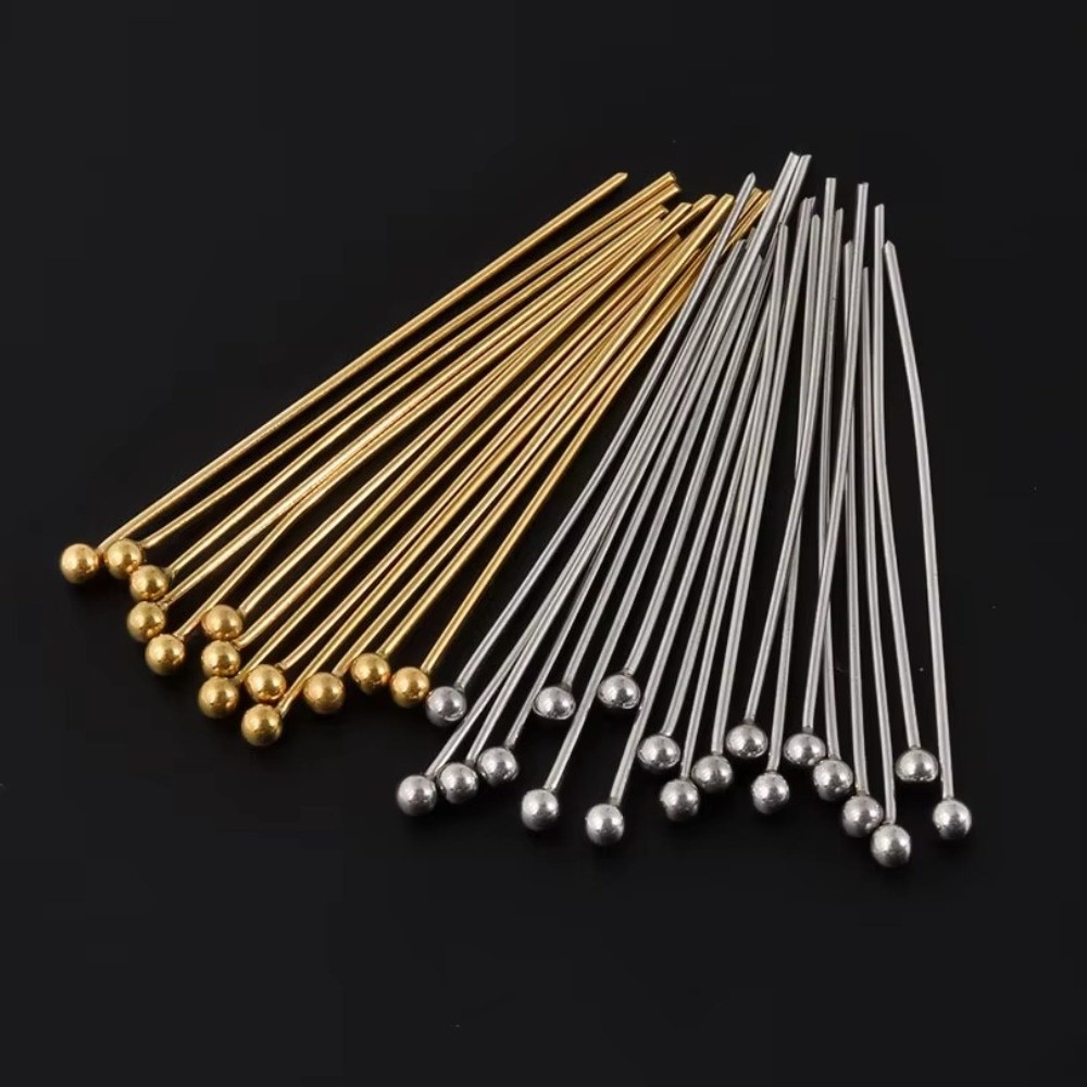 Eyepin Ball End - 100PCS Brass Jewelry Making Pins Gold