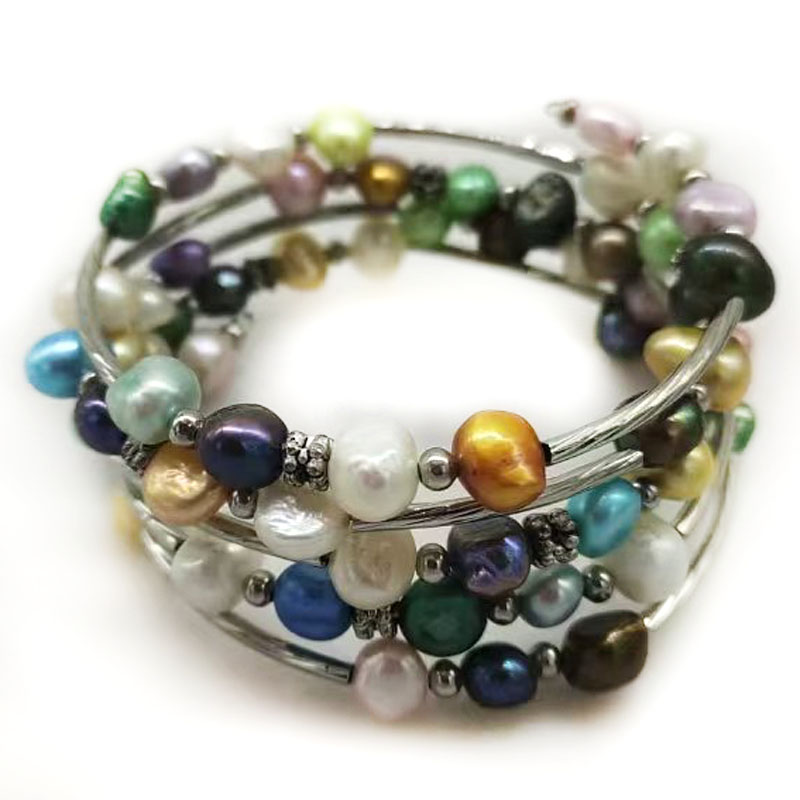 33 inches 7-8mm Rainbow Natura - Memory Wire Bracelet review and price