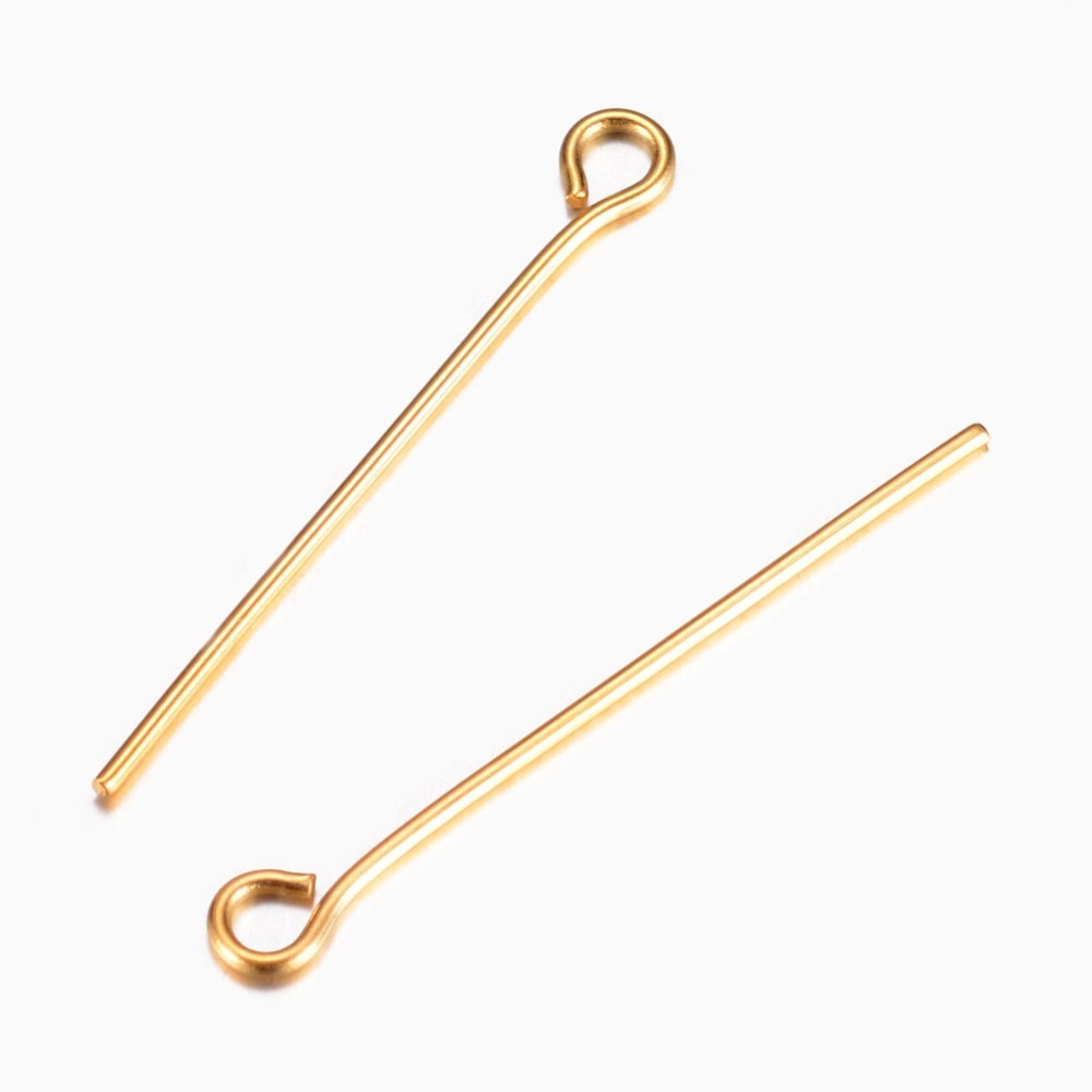 20Pcs Golden Stainless Steel E - Jewelry Making Head Pins review and price