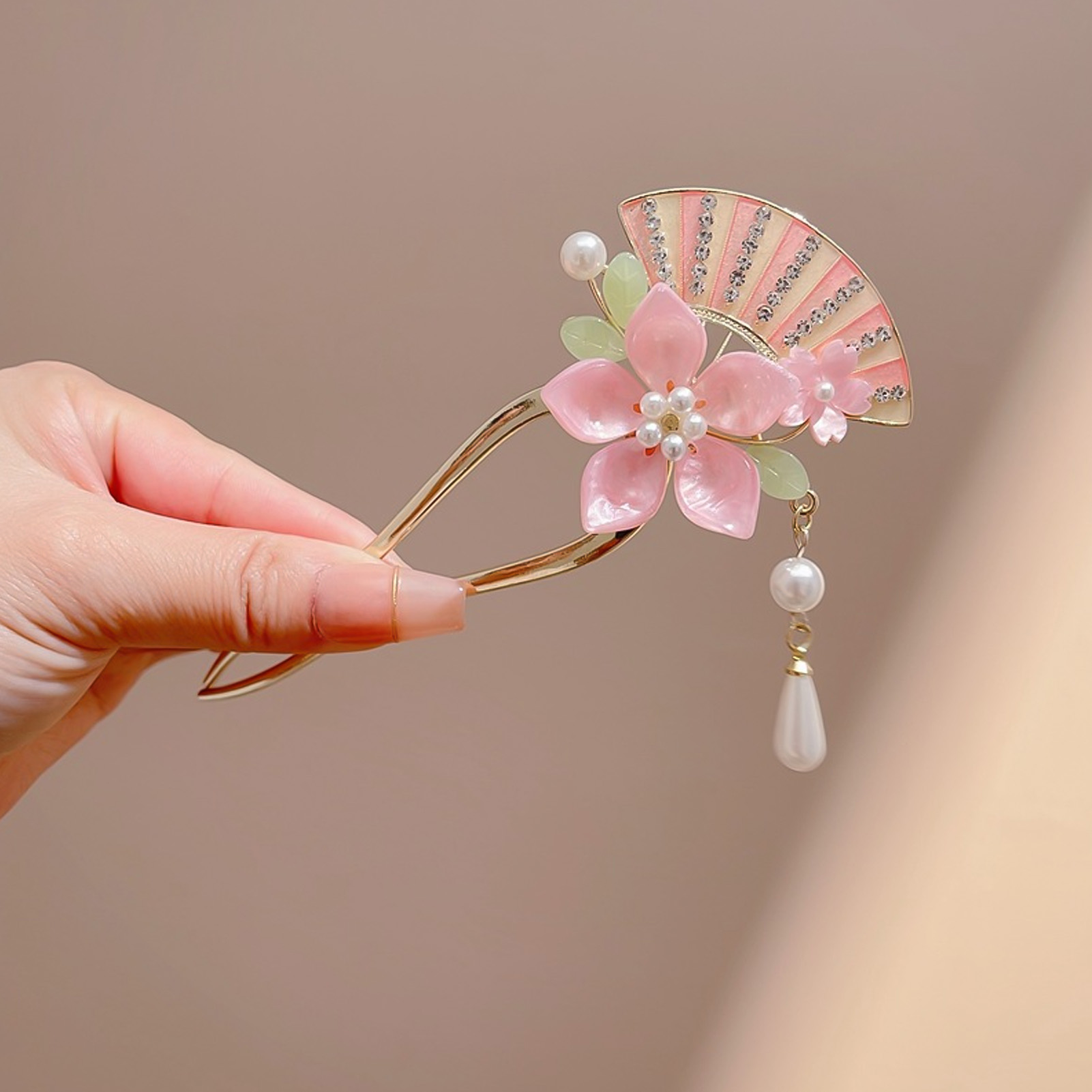 Elegant Pink Flower Hair Pin U - Jewelry Making Adults review and price